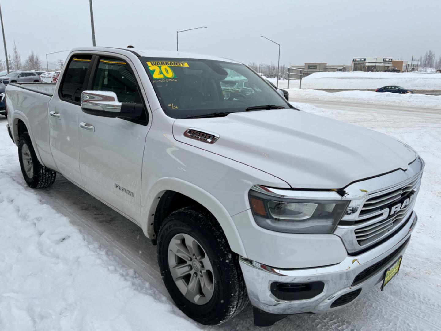 2020 WHITE /black leather RAM 1500 LARAMIE (1C6SRFDT5LN) with an 5.7L engine, Automatic transmission, located at 1960 Industrial Drive, Wasilla, 99654, (907) 274-2277, 61.573475, -149.400146 - Photo#4